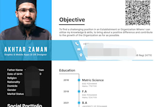 perform professional resume and CV design