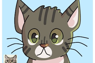 draw your cat caricature in my style
