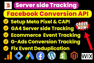 setup meta pixel fb capi on wordpress, ga4 ecommerce server side tracking by gtm
