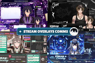 design a cute elegant futuristic vtuber stream overlays