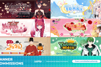 design awesome youtube banner for vtuber and streamer