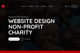 design ngo, charity, non profit website for donation, fundraising