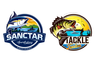 do fishing, hunting, and adventure logo designs