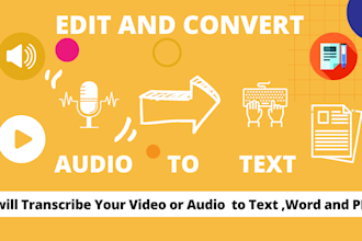 transcribe your video ,audio and voice to text ,word and PDF