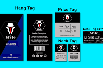 design shirt hang tags, clothing tags or labels, and care labels