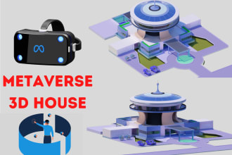 build your metaverse house, nft architecture in glb or fbx