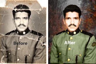 restore, repair, and fix damaged photos restoration service