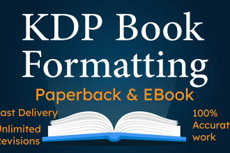 professionally do kindle book formatting for amazon KDP or paperback