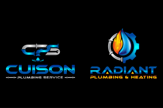 unique home, plumbing, painting, and construction service logo