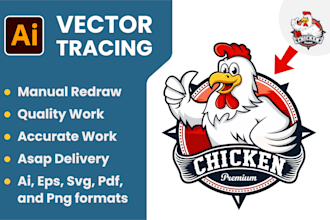 do vector trace logo and image in 2 hours