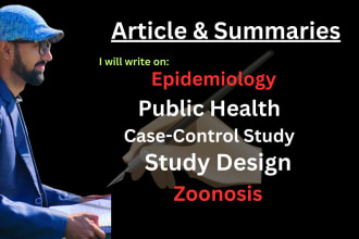 write research articles related to epidemiology, pharmacology and public health