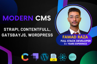 develop custom website using reactjs, nextjs and strapi