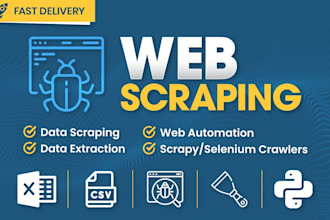 do web scraping, data mining and data scraping with python