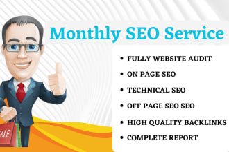 provide complete monthly seo service for google ranking