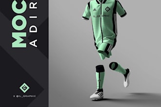 design professional soccers kits and their mockups