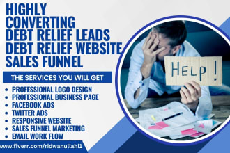 generate debt settlement leads debt relief leads business loan sales funnel