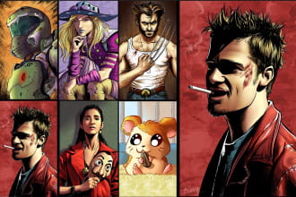 draw a character portrait in comic style