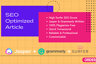 write an SEO friendly blog article with jasper and surfer