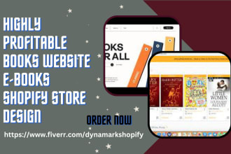 design a highly profitable books website ebook shopify store library website