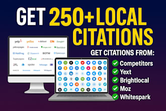 create 250 local citations from moz, yext and whitespark