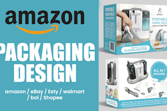 create amazon packaging design with listing images