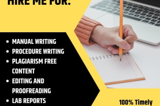 create coursework manuals, reports, articles and procedures