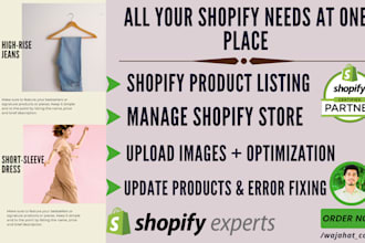 do shopify product listing or upload shopify products and shopify images editing