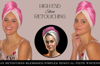 do high end skin retouching and portrait photo enhancement