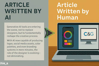 edit ai generated articles to sound human and design images