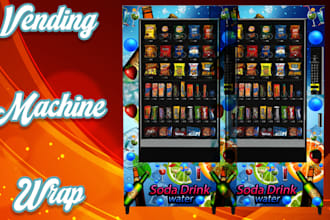 do vending machine wrap, vending machine design, shop front, window graphics