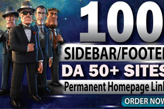 100 sidebar blogroll footer SEO backlinks da50 homepage