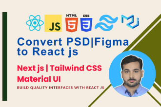 do PSD figma design to responsive react js website