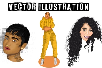 draw high quality realistic vector portraits