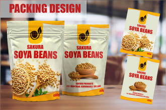 design labels, packaging, pouch, box and 3d mockup