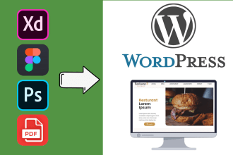 convert xd, PSD, figma mockups to wordpress website