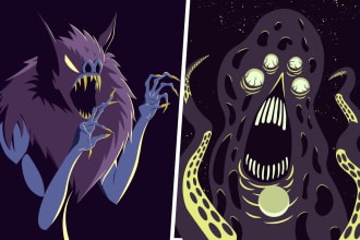 draw horror art dark minimalist illustration
