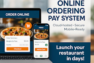 set up an cloud hosted online order and pay website for your restaurant or shop