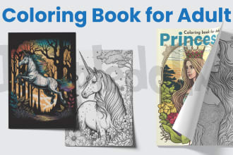 create a pages or complete KDP amazon adult coloring book