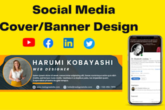 design professional linkedin, facebook cover, banner and twitter header