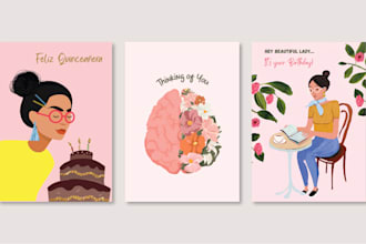 illustrate custom greeting cards and party invitations