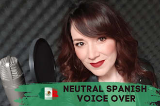 record a voiceover in neutral spanish or english