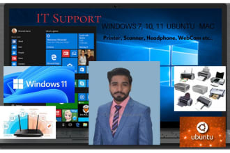 provide tech support for windows printer and internet