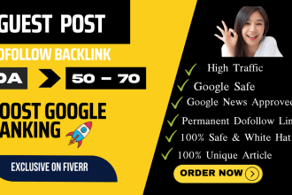 write and publish guest posts on high da sites with dofollow backlinks