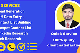 b2b lead generation, contact list building, and web research