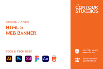 design HTML, HTML5 adwords web banner, header, ads, cover