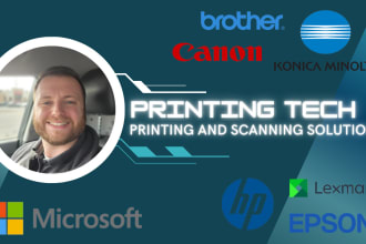 install, setup, configure network printers and configure scanning
