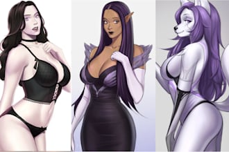 draw anime art your oc, dnd character, nsfw sfw