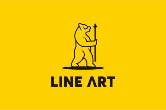 custom and timeless geometric line art logo design