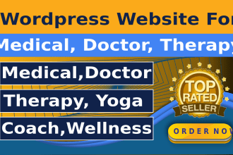 create medical, doctor, life coach, therapy, yoga, or wellness wordpress website