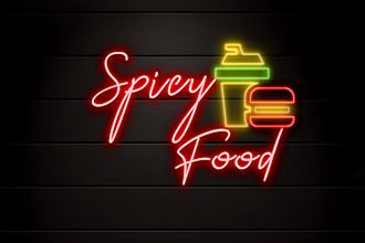 design amazing 3d neon sign,neon logo,neon glowing text in 10 hours